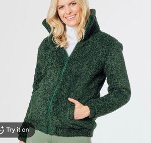 Dudley Stephens green Brooklyn Sherpa jacket size M